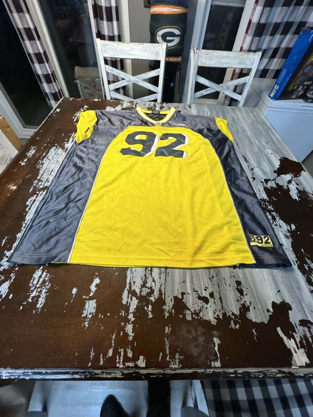 FUBU Jersey Size XXXL 92 Yellow Gray Hip Hop Vintage